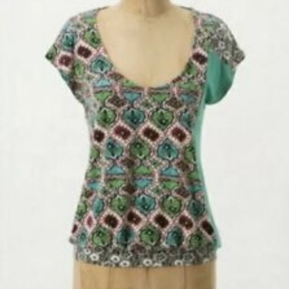 Anthropologie ETT twa Silk Road Mixed Floral Top Size Small